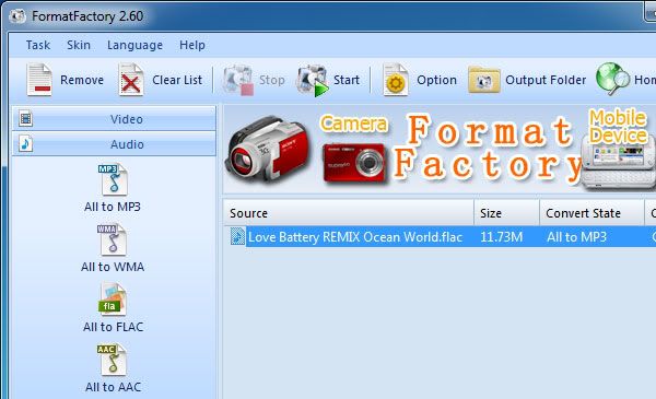 Freeware to convert FLAC to MP3, convert MP3 to FLAC