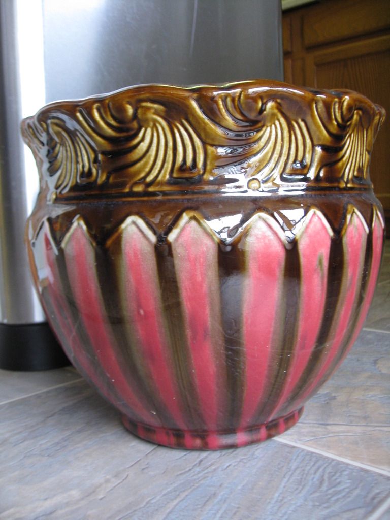 Antique Art Deco WELLER Majolica Pottery Jardiniere Flower Pot Planter