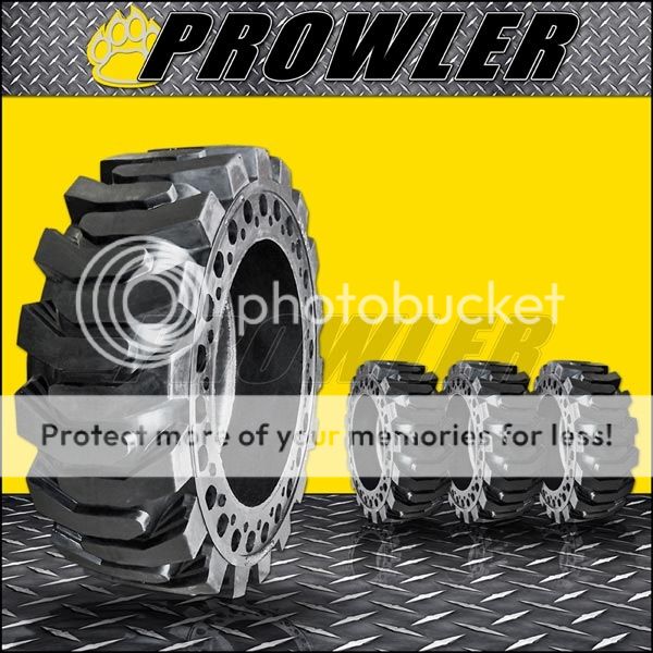 Prowler ProFlex 12x16 5 Solid Skid Steer Tires No Flats Cat John Deere