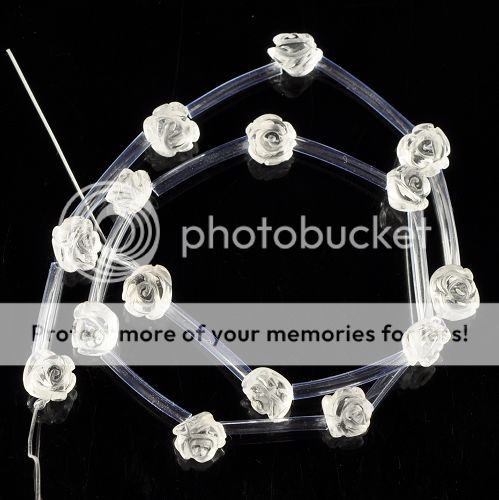 0094 8x6mm carved white quartz flower loose beads 16  