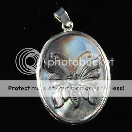 H17020 Shell cameo butterfly pendant  