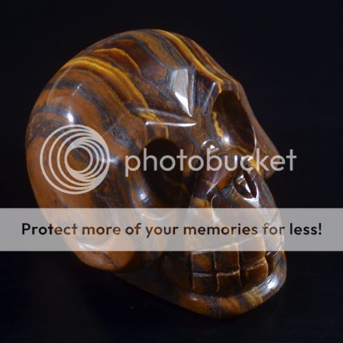 Y1102 Carved Iron tiger eye skull figurine  