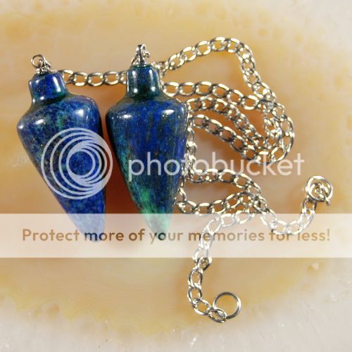 Y0556 Two lapis chrysocolla pendulum pendant  