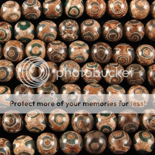0381 10mm Tibetan stytle agate eye round loose beads 15  