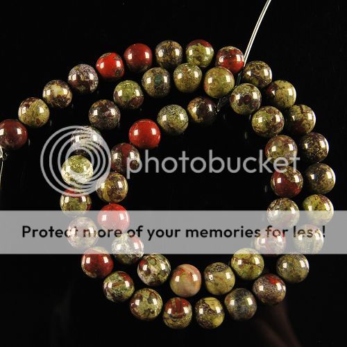 0113 8mm Dragon blood jasper round loose beads 16  