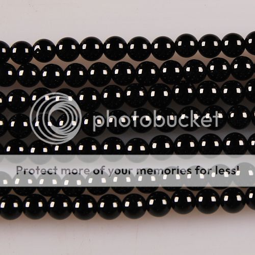 0987 4mm Black agate round loose beads  