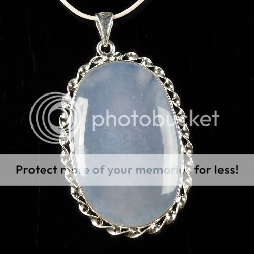 g0462 Blue chalcedony pendant  