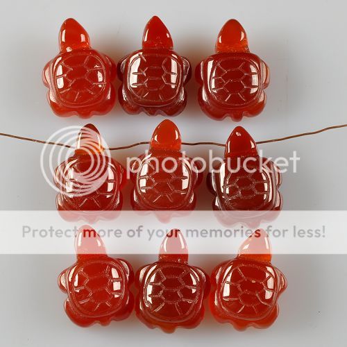 g0493 9 pcs of carved agate turtle beads  