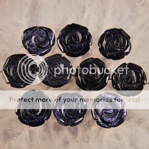 G0218 10 pcs Carved blue sandstone flower beads  